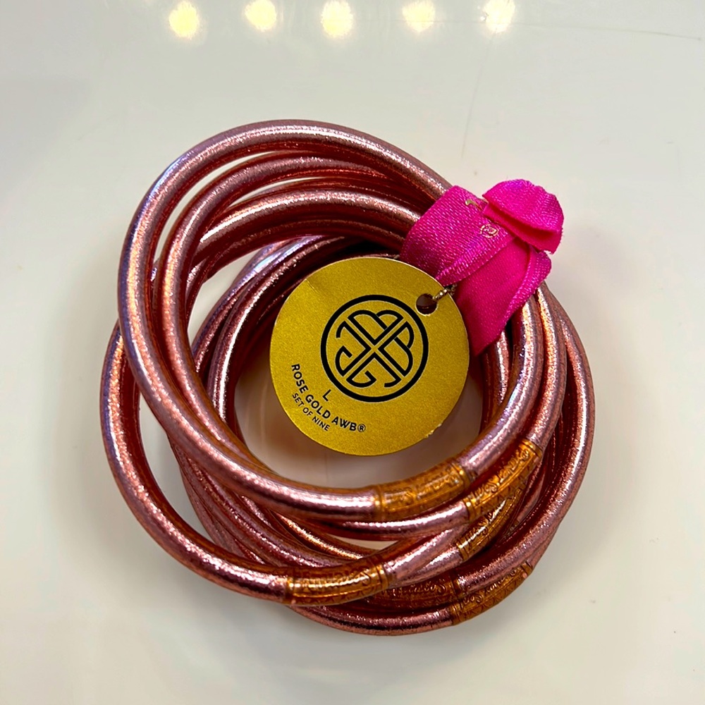 BUDHAGIRL ROSE GOLD ALL WEATHER BANGLES LARGE